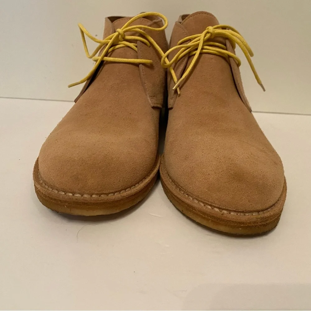 BOTTEGA VENETA SHOES LOW BOOTS TAN SUEDE LEATHER LACE UP ITALY SIZE 39.5 US 6.5